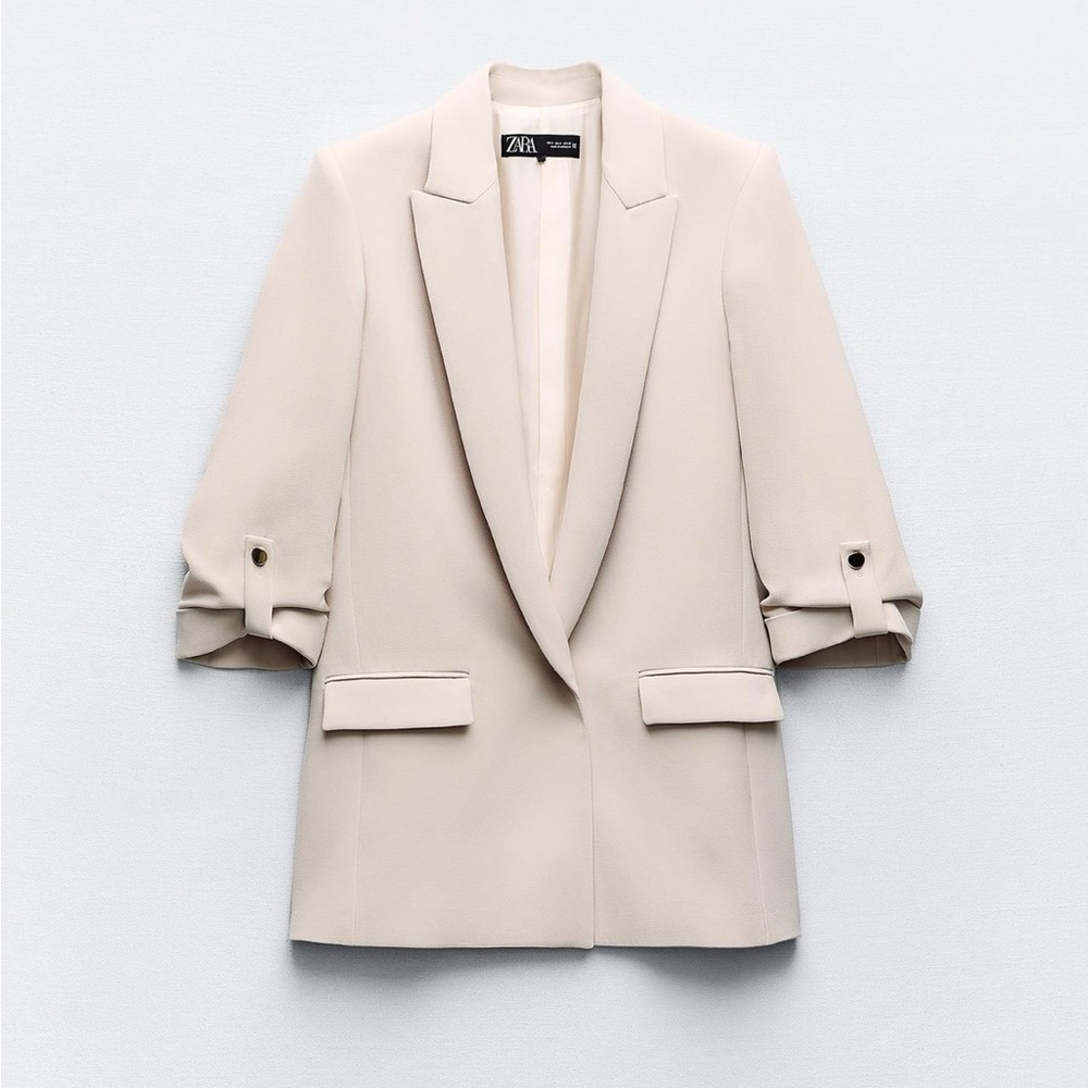 NWOT Zara Cream Tailored Blazer Jacket